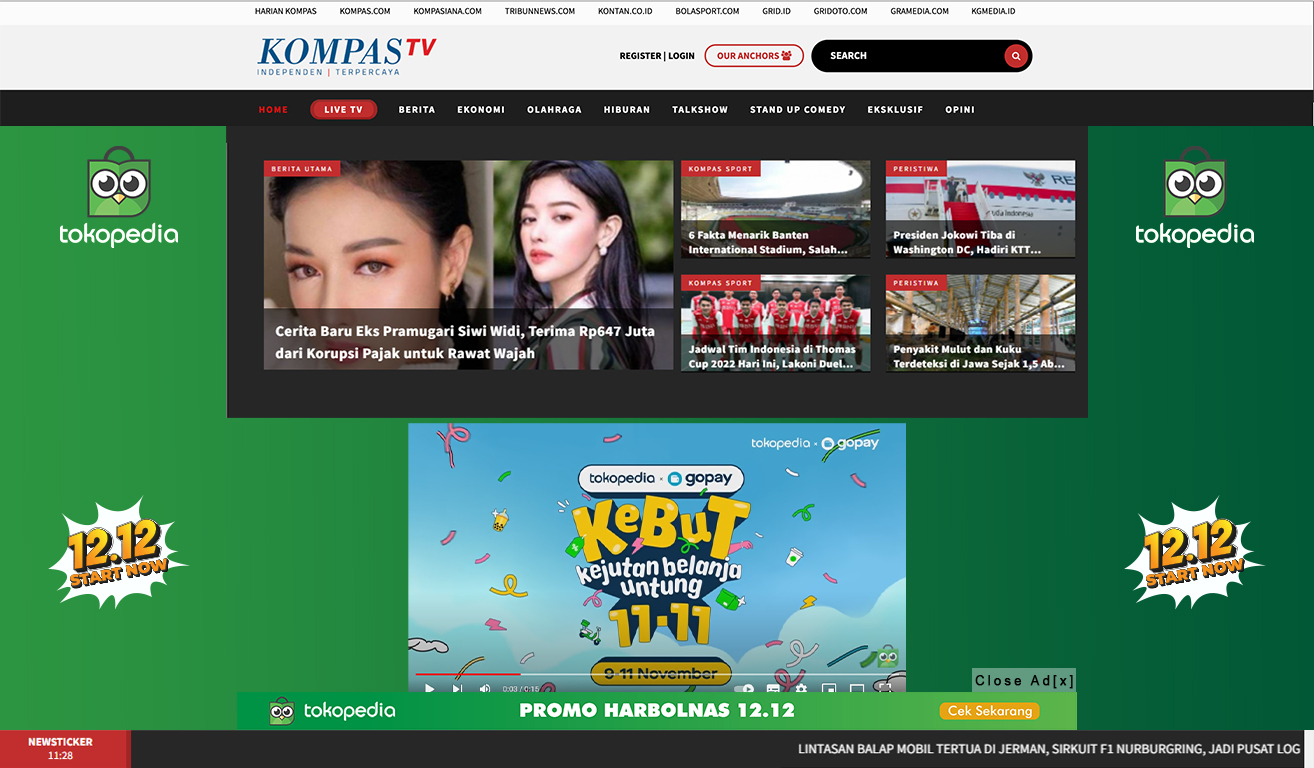 Tokopedia X KompasTV (Dummy Site)